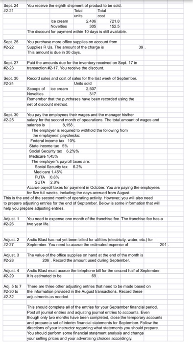 Entries and Financial Statements $1.90 for scoop of ice cream $ 2.05