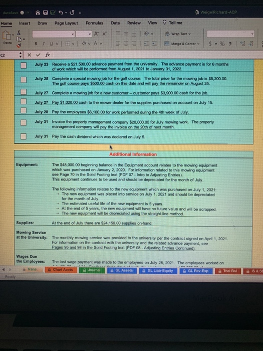 check over my work so I can balance out the trial balance