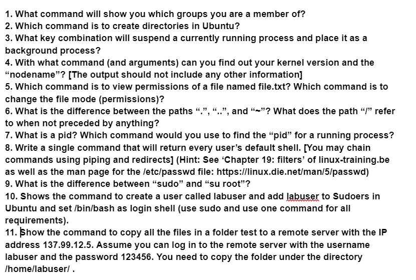  1. What command will show you which groups you are a