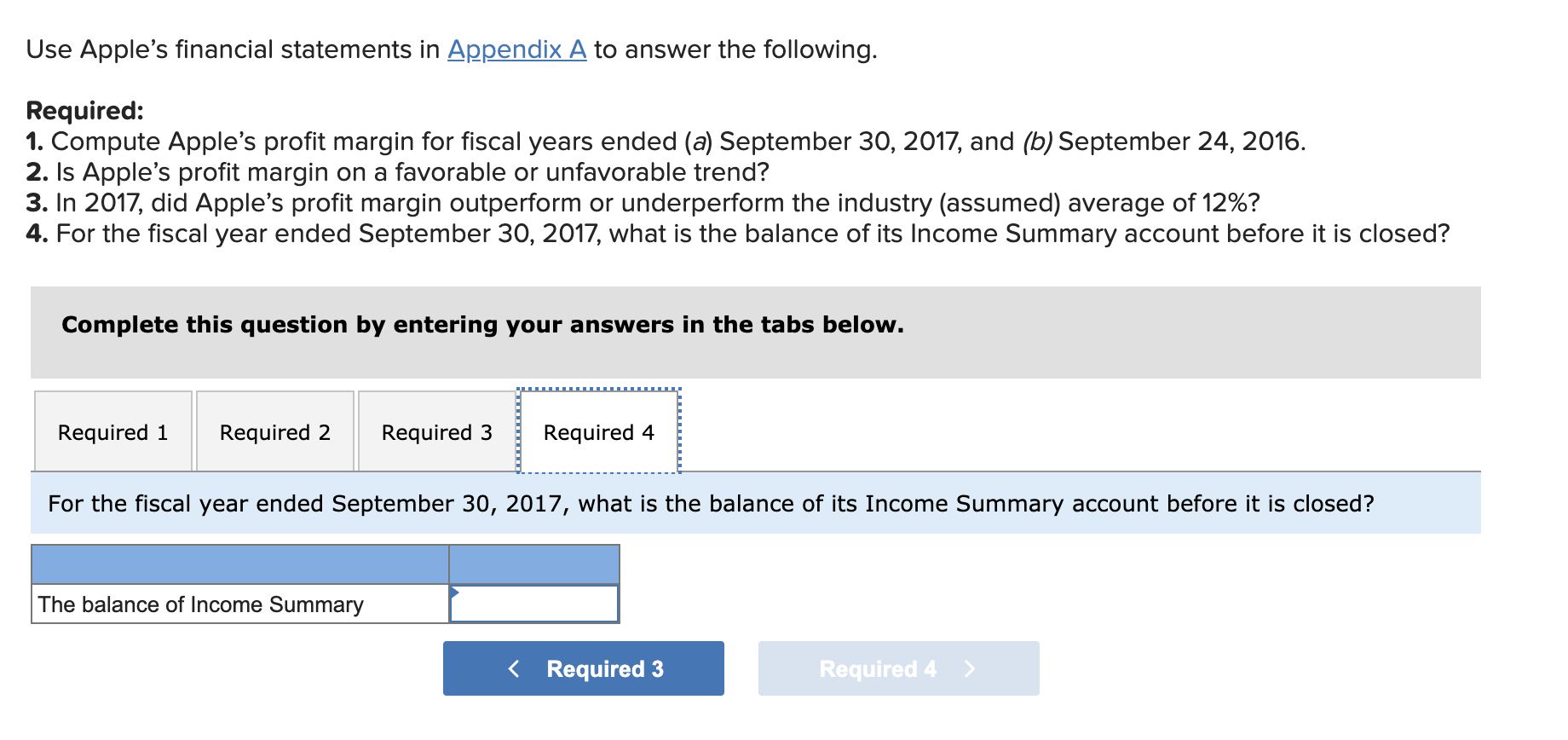 on a favorable or unfavorable trend? 3. In 2017, did Apple's profit