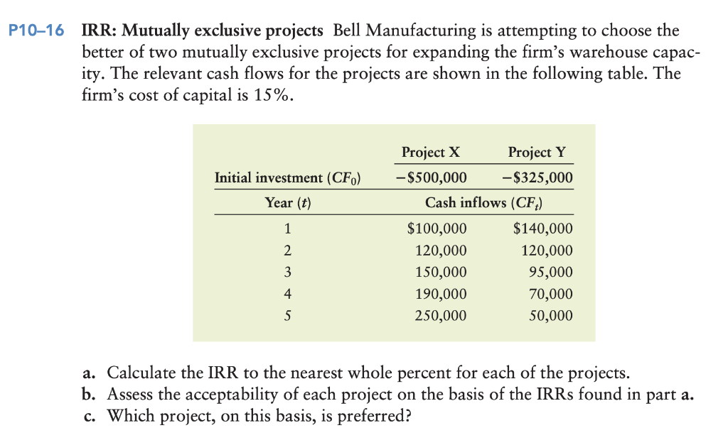  PLEASE BE DESCRIPTIVE AND SHOW ALL WORK (INCLUDING FORMULAS). IRR: Mutually
