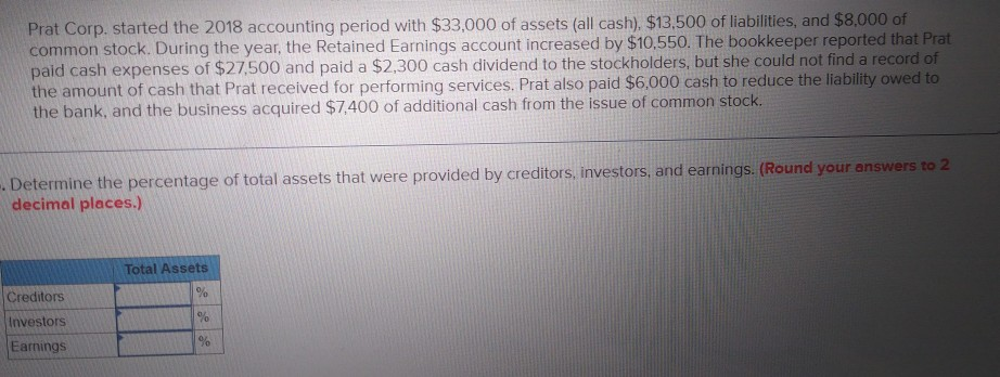  please show me how to do this Prat Corp. started the