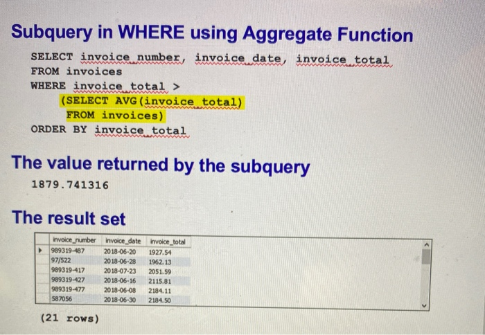 For each of the subquery types in Chapter 7, write a similar