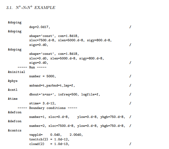 doping parameters in a different IDE called DAMOCLES. I need to essentially