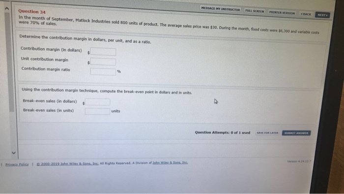  MESSAGE MY INSTRUCTOR FULL SCREEN EN PRINTER VERSION Question 34 In