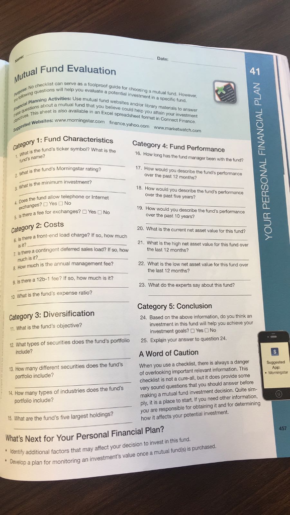 complete the financial plan and do whats next What is the