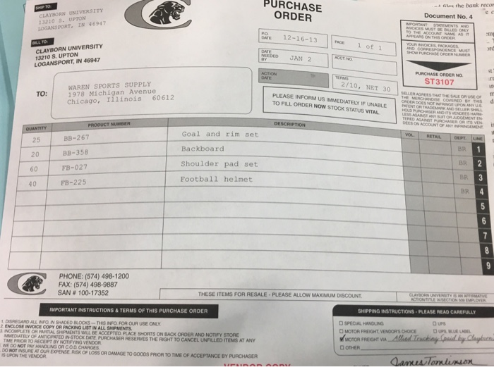 transactions? Yes University, approved their credit and shipped the goods. All goods