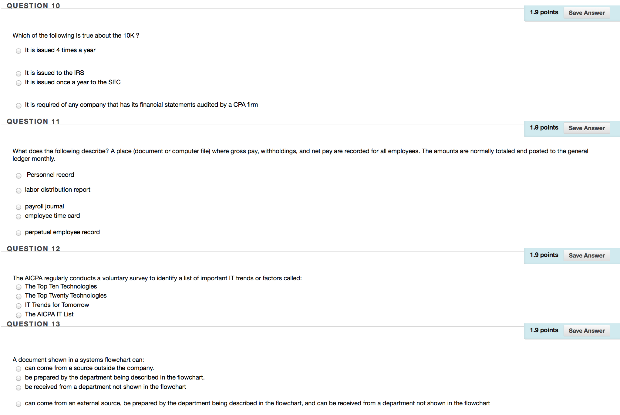 There are some multiple choice questions here that I am stuck on