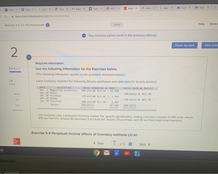  I need help with getting the LIFO answer please N Topic