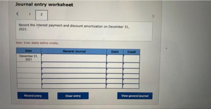 with a $101,000 par value on January 1,2021 , at a price