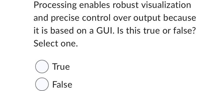  Processing enables robust visualization and precise control over output because it