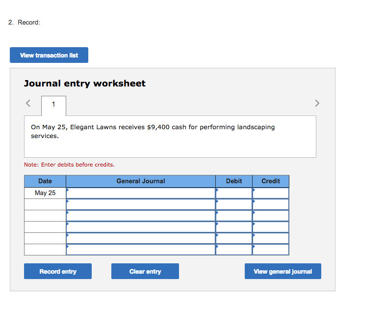 (2) record the transaction in journal entry form, and (3) post the