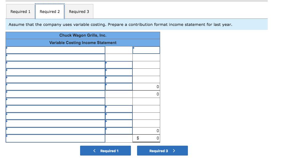 specialty barbecue grill that it sells for $300. Data for last year's