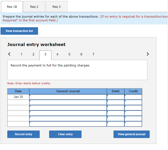 Required" in the first account field.) View transaction list Journal entry worksheet