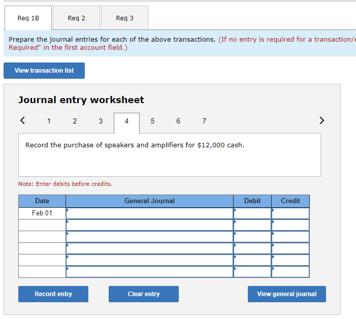 Record the painting charges of $350 on account. Note: Enter debits before