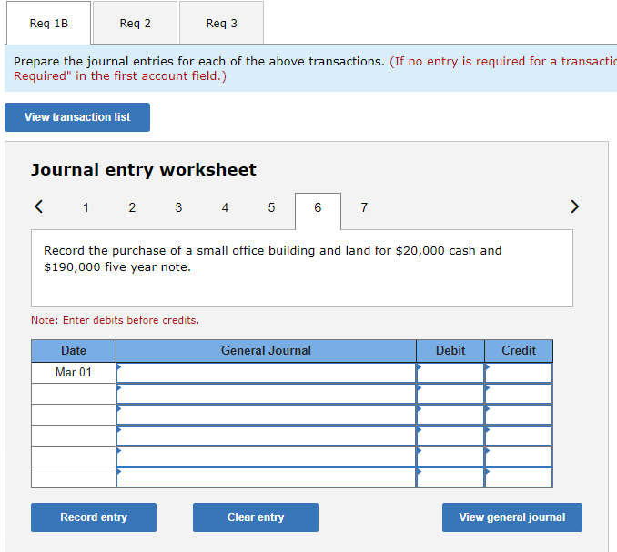 View general journal Reg 1B Reg 2 Req3 Prepare the journal entries
