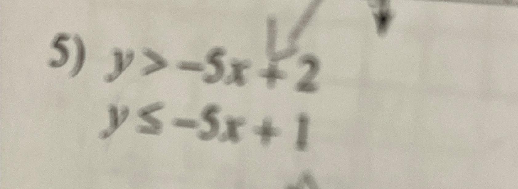  y>-5x+2 y-5x+1 