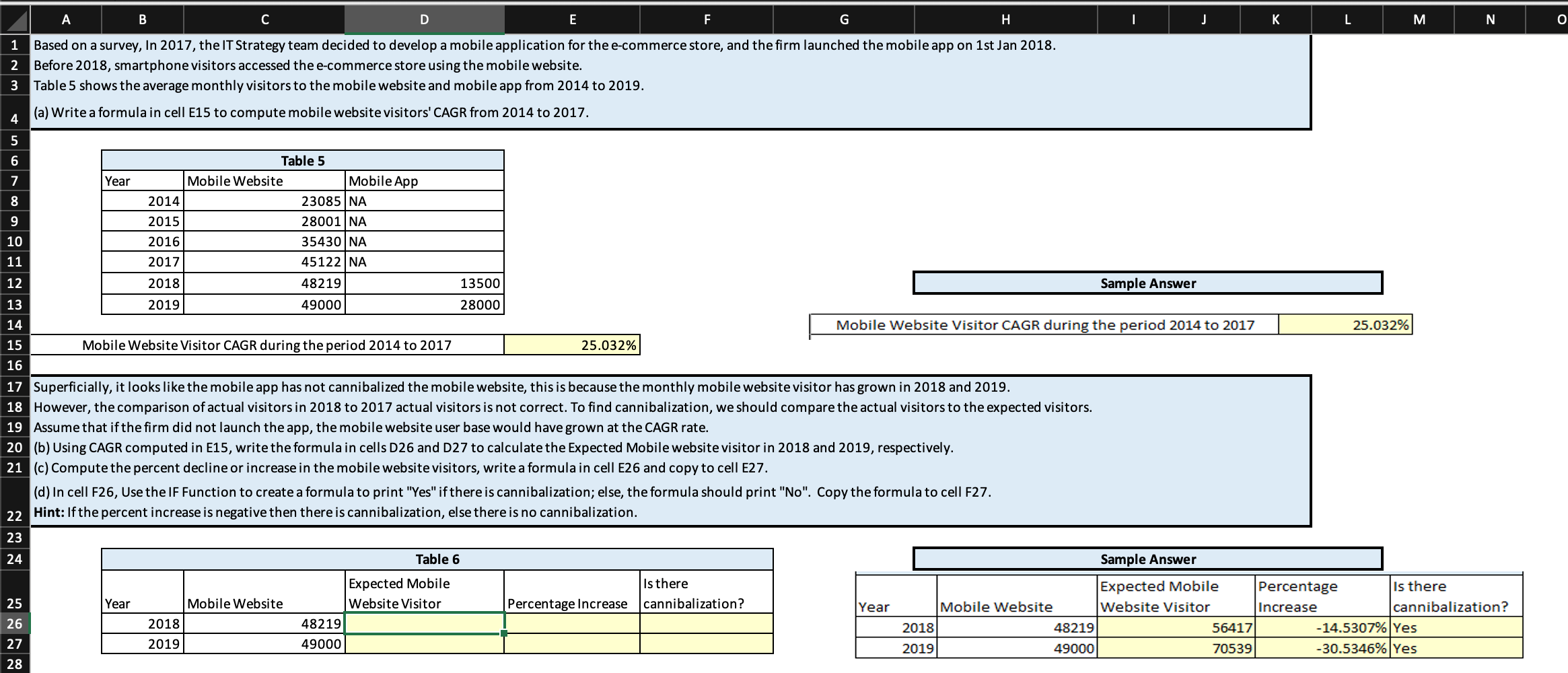 I got the cagr. can someone please help w/ table 6? M