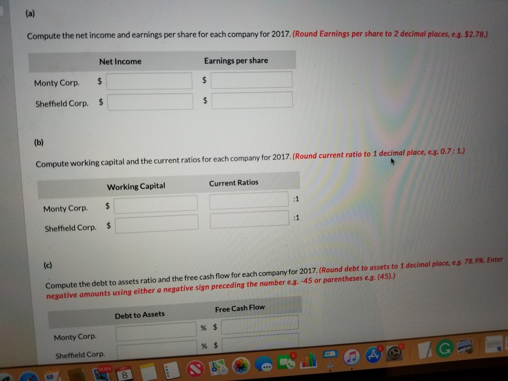 competitors, appear below. All balance sheet data are as of December 31,