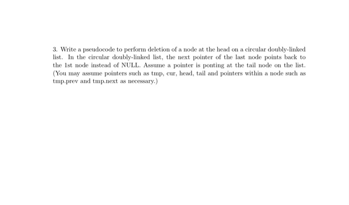 a pseudocode to perform deletion off of the i'th position on a