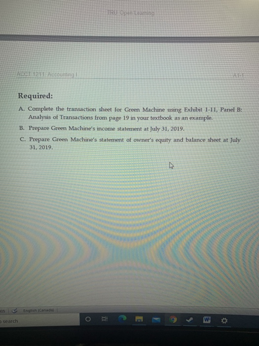 a landscaping business named Green Machine. The following summarized Green Machine's financial