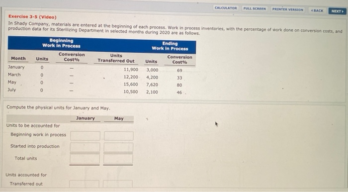  CALCULATOR PULL SCREEN PRINTER VERSION BACK NEXT Exercise 3-5 (Video) In