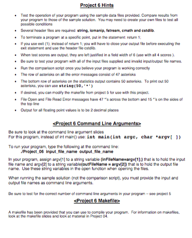 a class is sored in an input fie. The est soores and