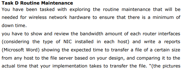 of their work in addition. > Cables used, bandwidth requirements. Design (topology),