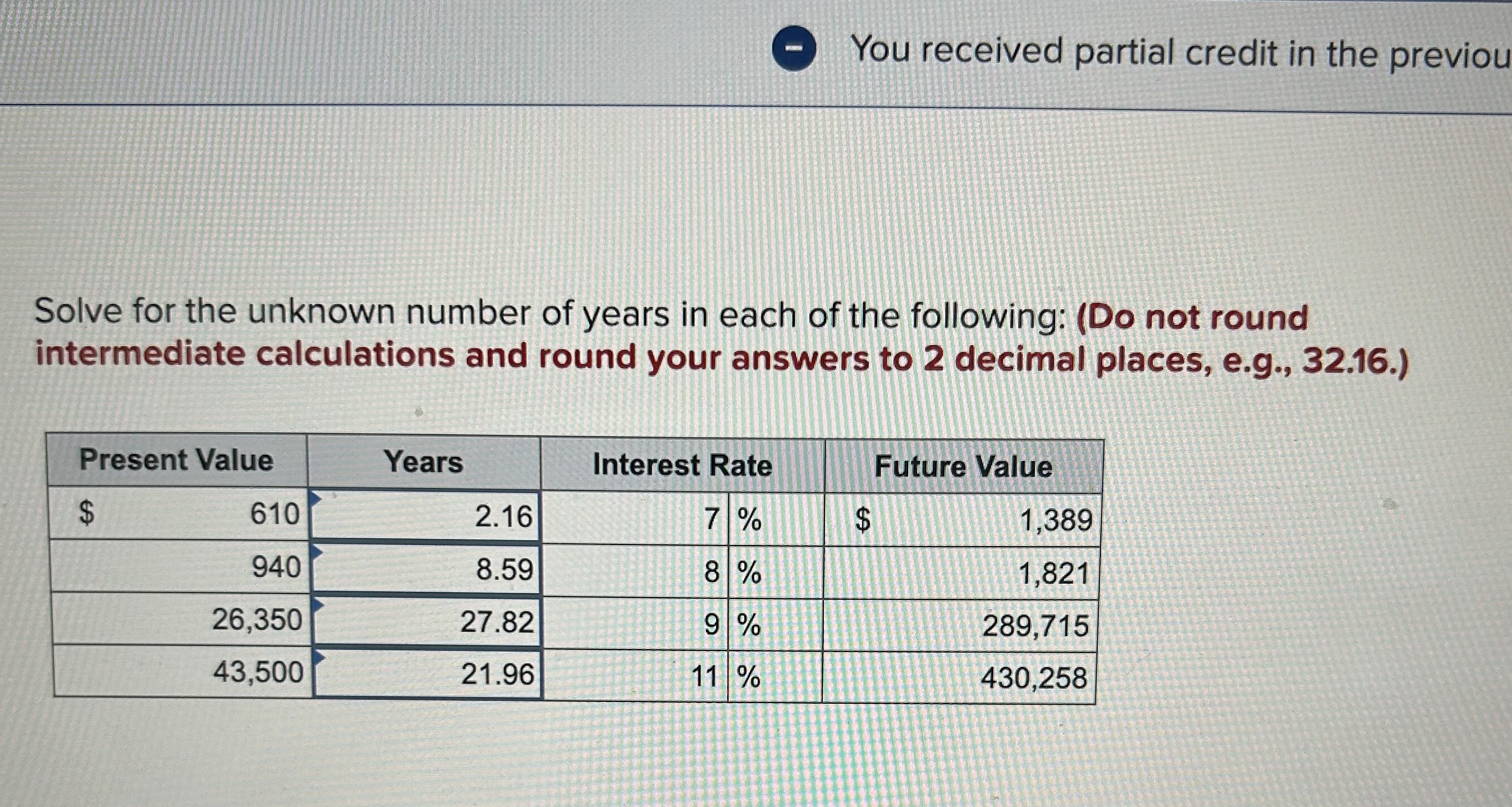The first answer (2.16) I did not get correct, could someone help