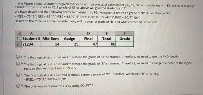  In the figure below, a student is given marks on a