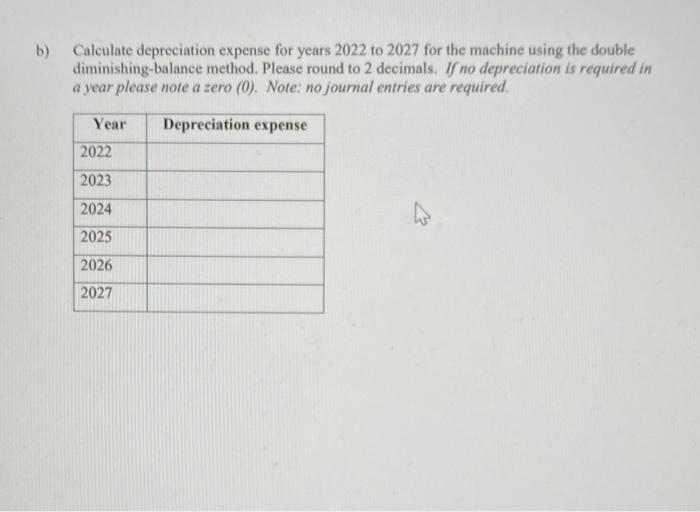 2022, at a cost of $180,000. The company estimated that the machine