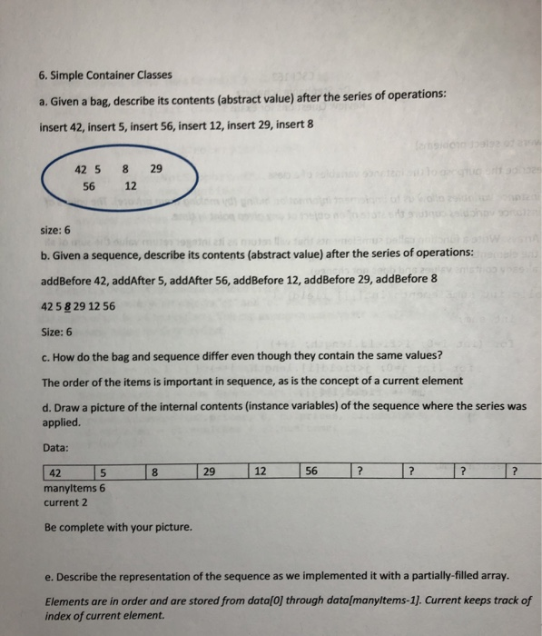 8 c. How do the bag and sequence differ even though they