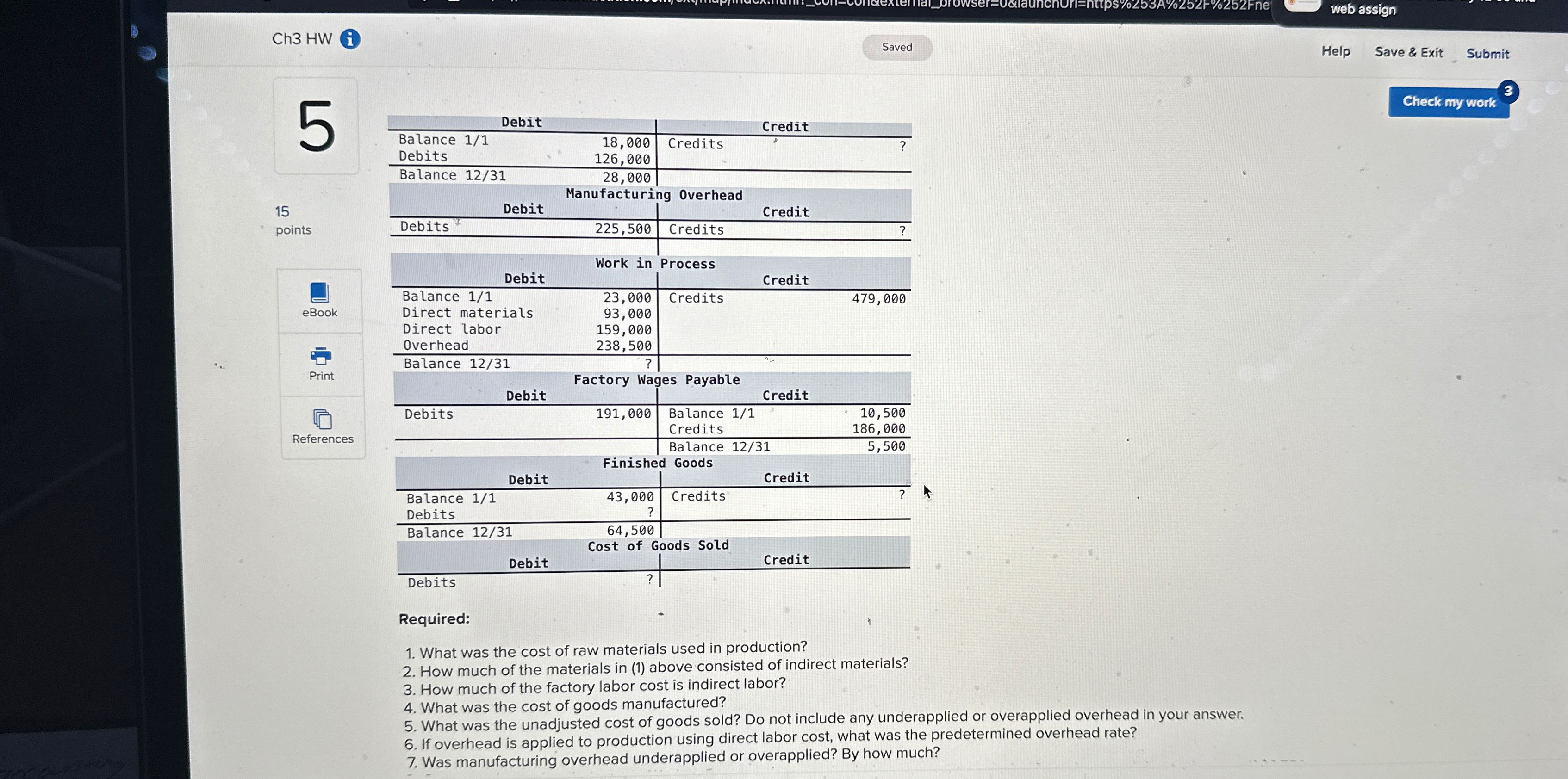  Ch3 HW i web assign B Ch. Help Save & Exit