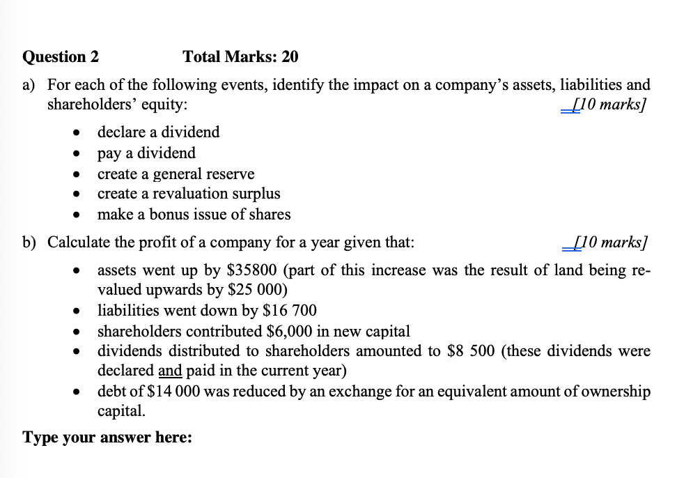 . 0 0 . Question 2 Total Marks: 20 a) For