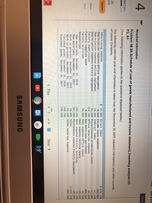  Part 1 and 2 1 Part 2 4 Problem 18-3A Schedule
