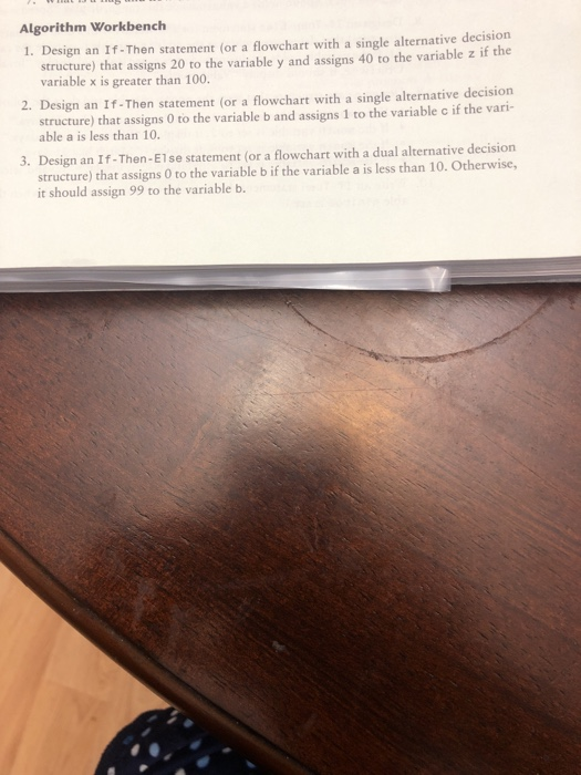 with a single alternative decision structure) that assigns 20 to the variable