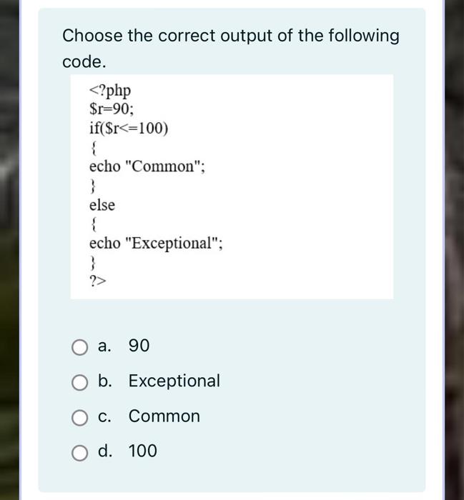 FAST FAST FAST ANSWER PLEASE !!only need option Choose the correct output