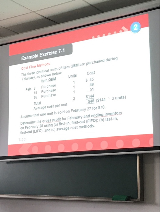 2 Example Exercise 7-1 Cost Flow Methods The three identical units