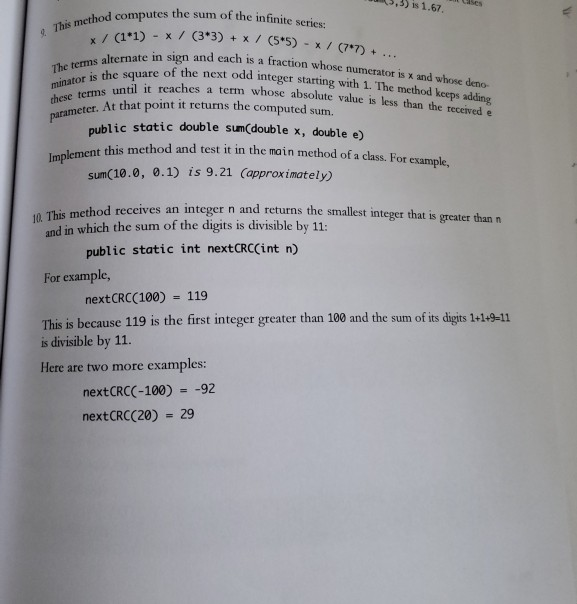  Both Please in JAVA ts , 1.67 3 ) is ases