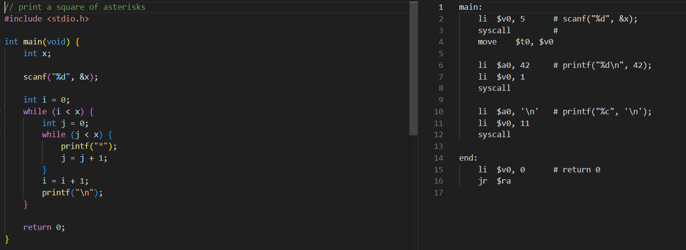  Add code to my MIPS file to output the same as