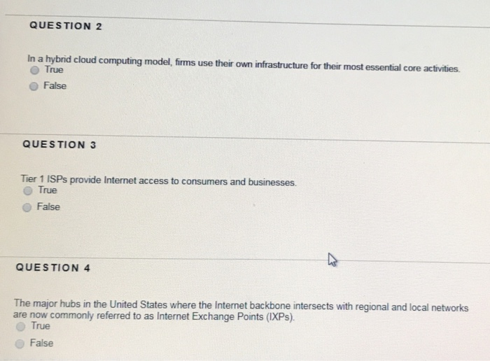  QUESTION 2 In a hybrid cloud computing model,firms use their own