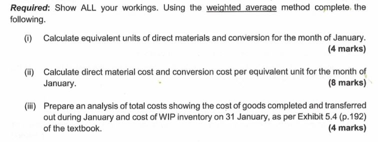 solution * Use your own format for (iii), Exhibit is not required