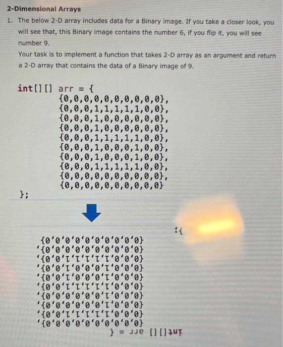 java 2-Dimensional Arrays 1. The below 2-D array includes data for a