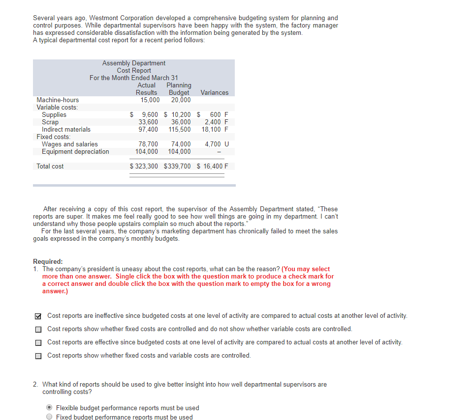 It a question about managerial accounting. Please help me solve it!thanks!!! Several