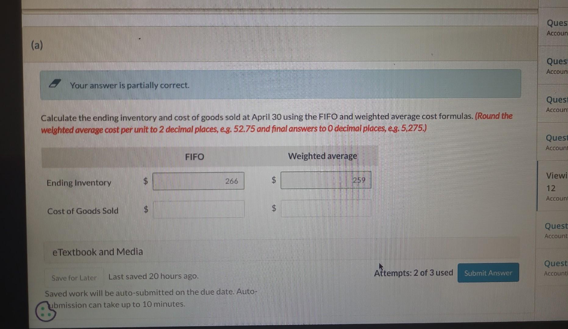 Its records show the following for the month of April, with 25