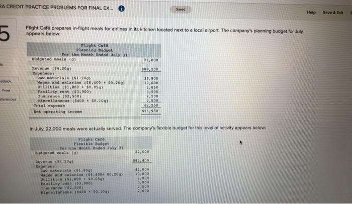  RA CREDIT PRACTICE PROBLEMS FOR FINAL EX... 6 Saved Help Save