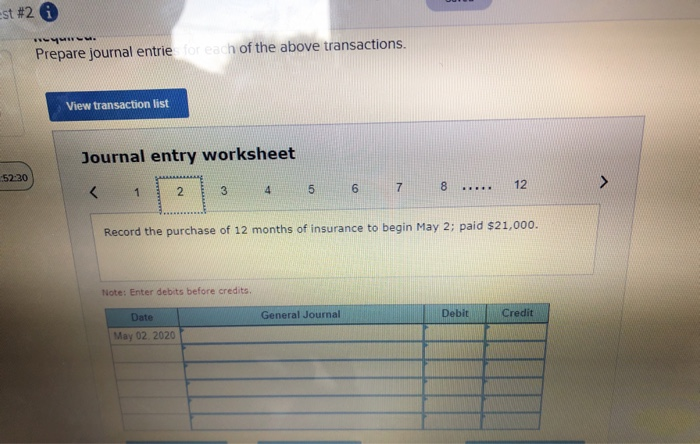 31, 2020 May 1 Purchased new equipment, paying cash of $13,500 and
