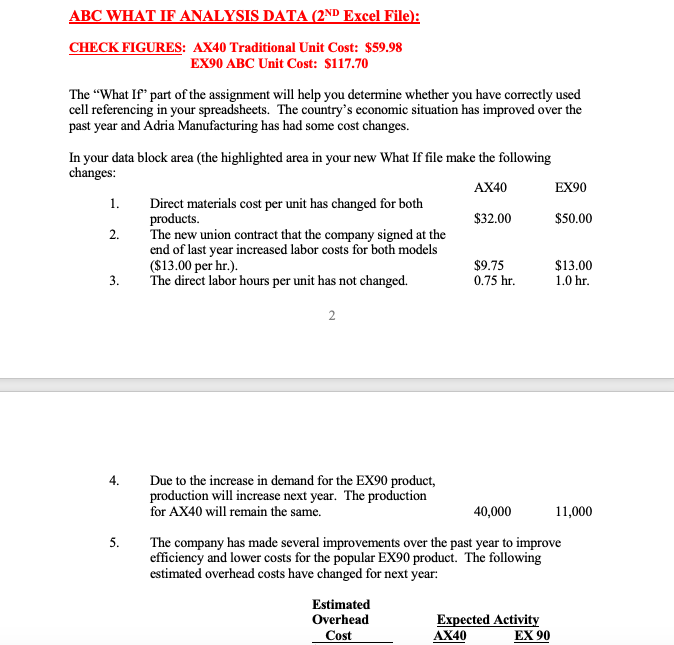 will be your first excel file) Answer Part 3 under the requirements