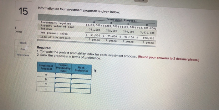 & Exit Perit Industries has $120,000 to invest. The company is trying