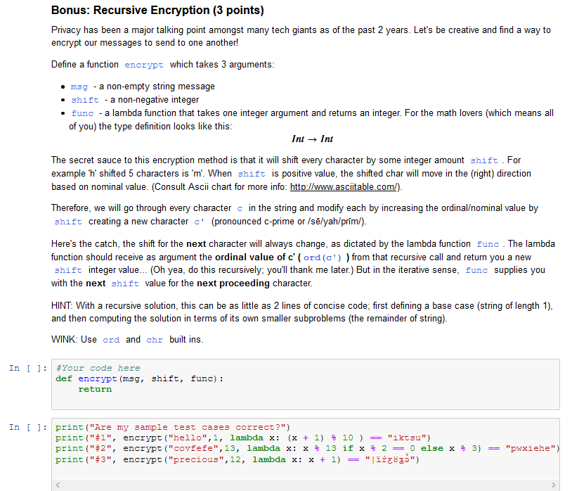  Bonus: Recursive Encryption (3 points) Privacy has been a major talking